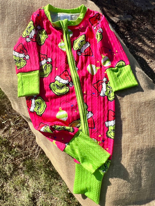 Grinch Hot Pink Romper