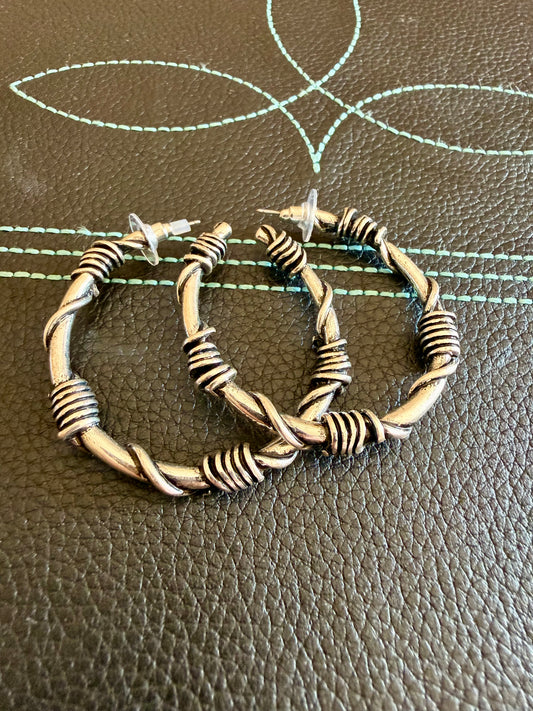 Barbed Wire Hoop Earrings