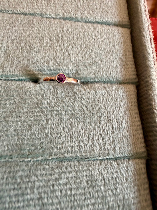 Purple Stone Silver Ring