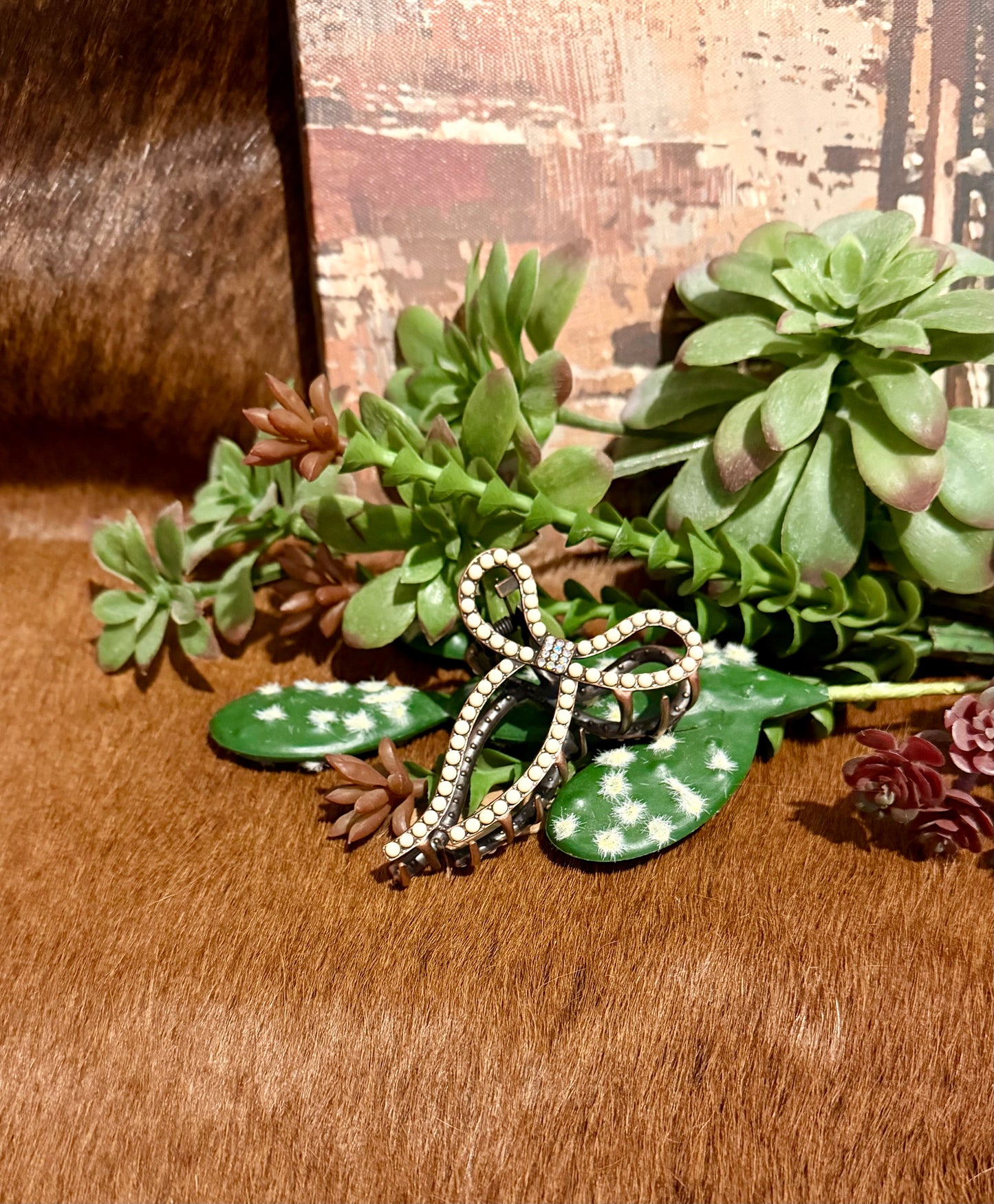 Beaded Bow Claw Clips