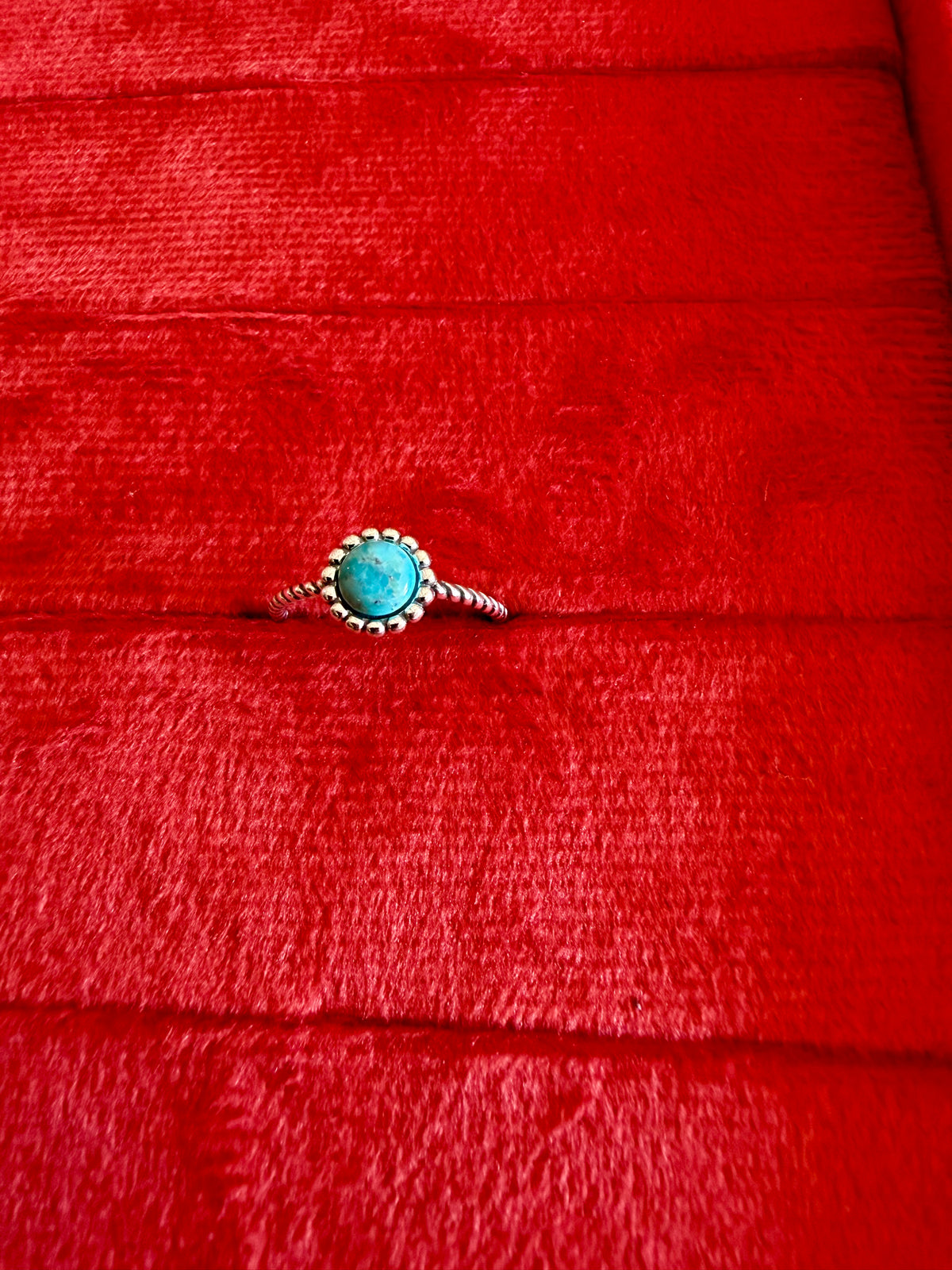 Round Turquoise Silver Ring