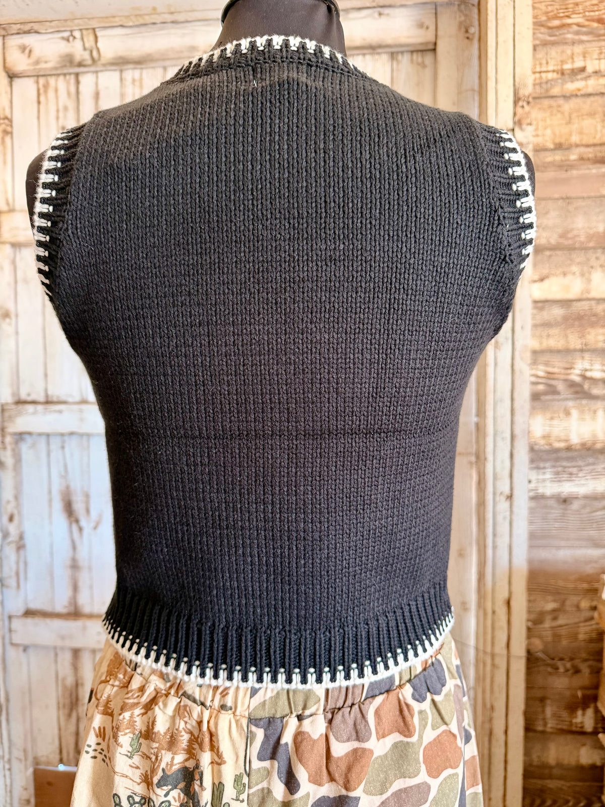 Boot Stitch Black Sweater