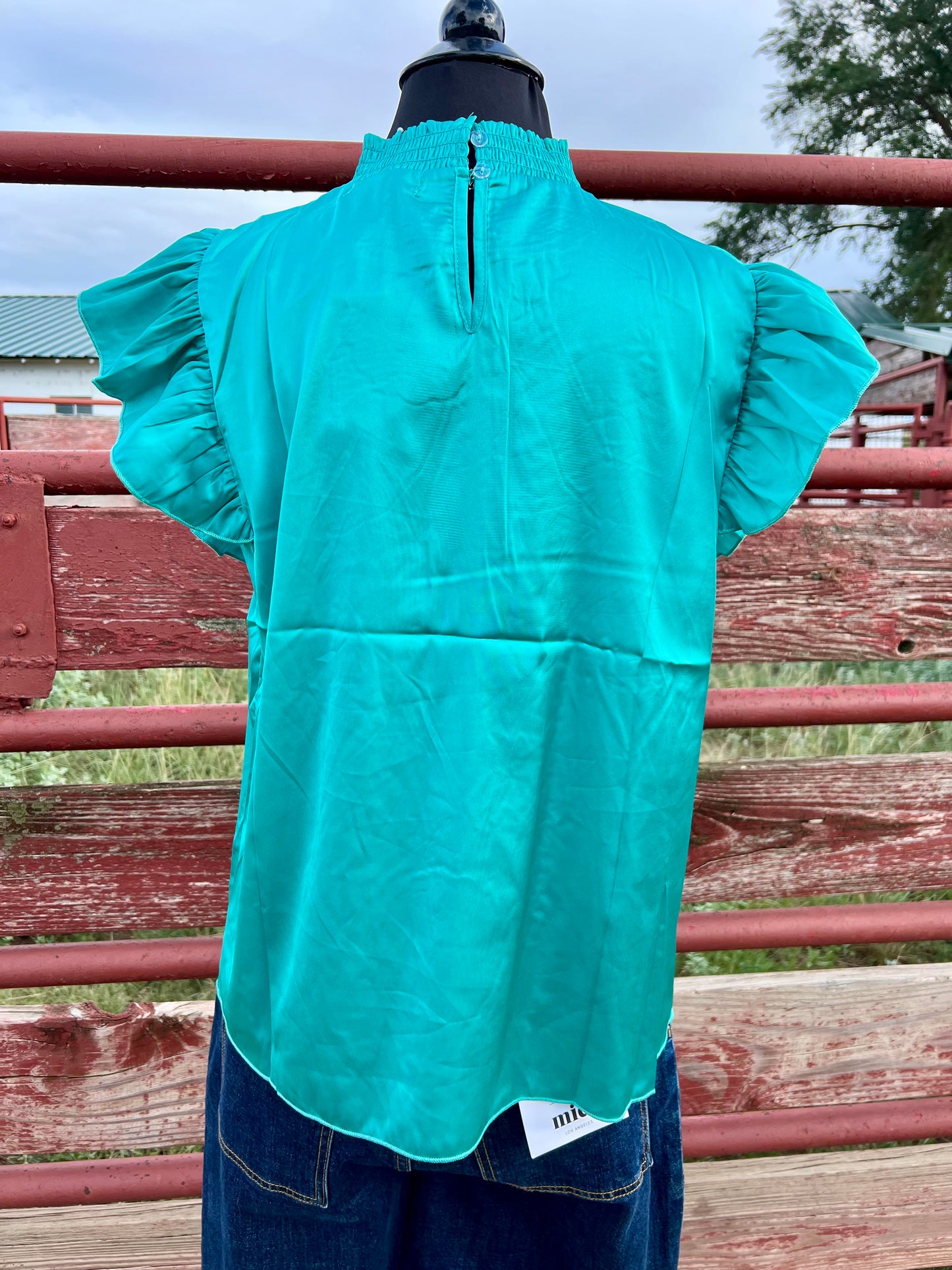 Turquoise Babydoll Top