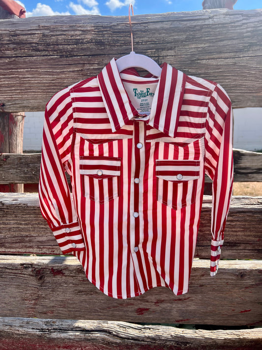 Red Stripe Pearl Snap Shirt Toddler