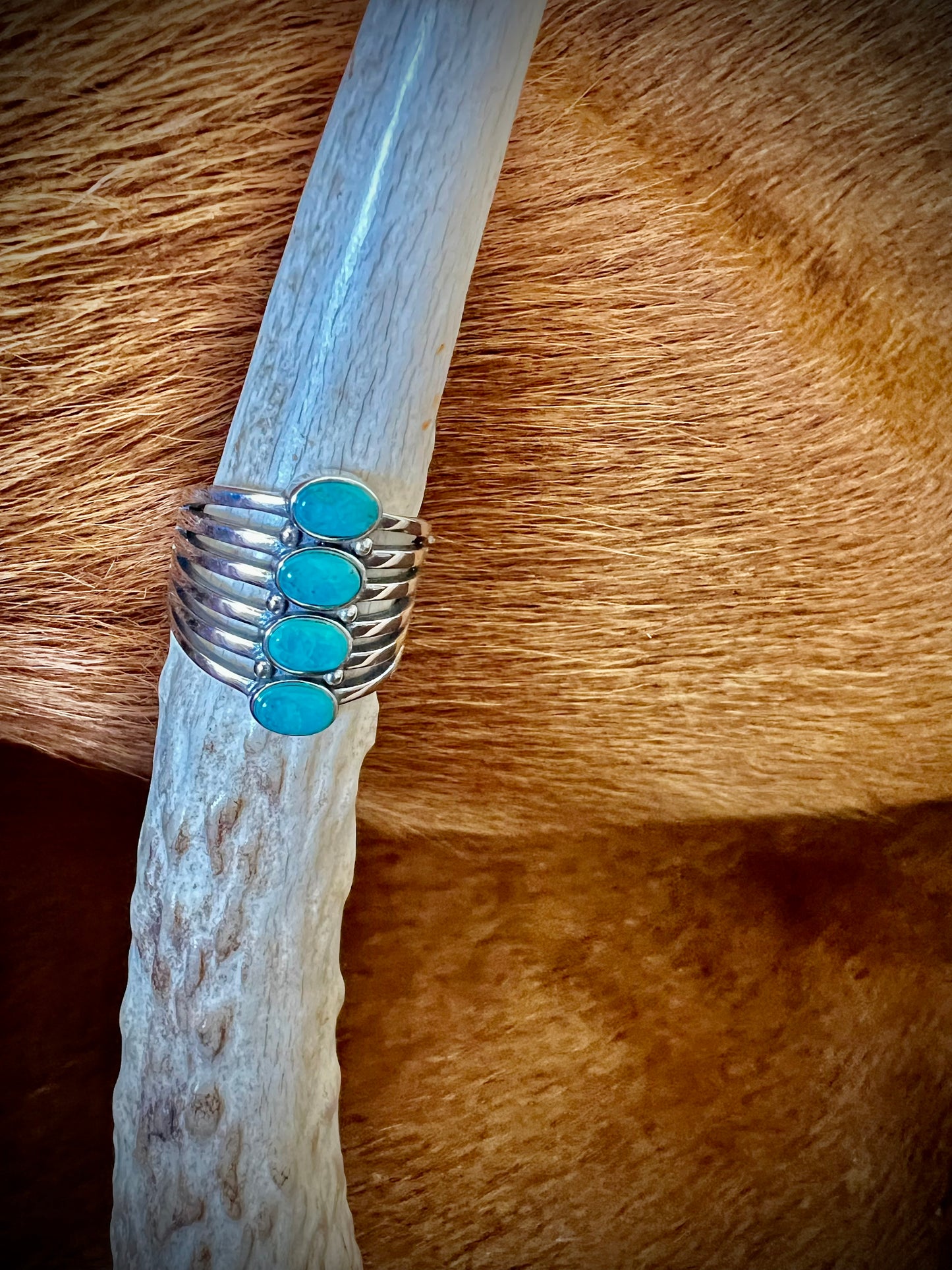 Stacked Sterling Silver and Turquoise Ring