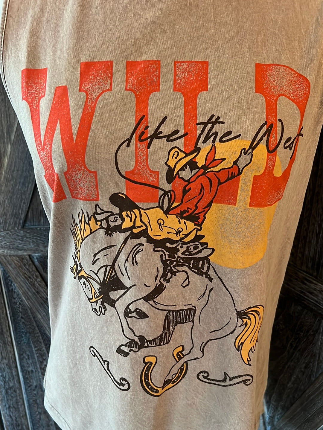 Wild Like the Wild West Taupe Tank Top