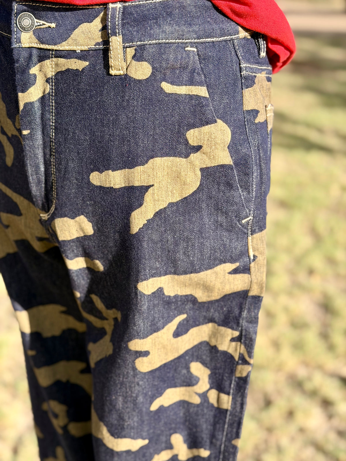 Mica Denim High Rise Camouflage Crop Jeans