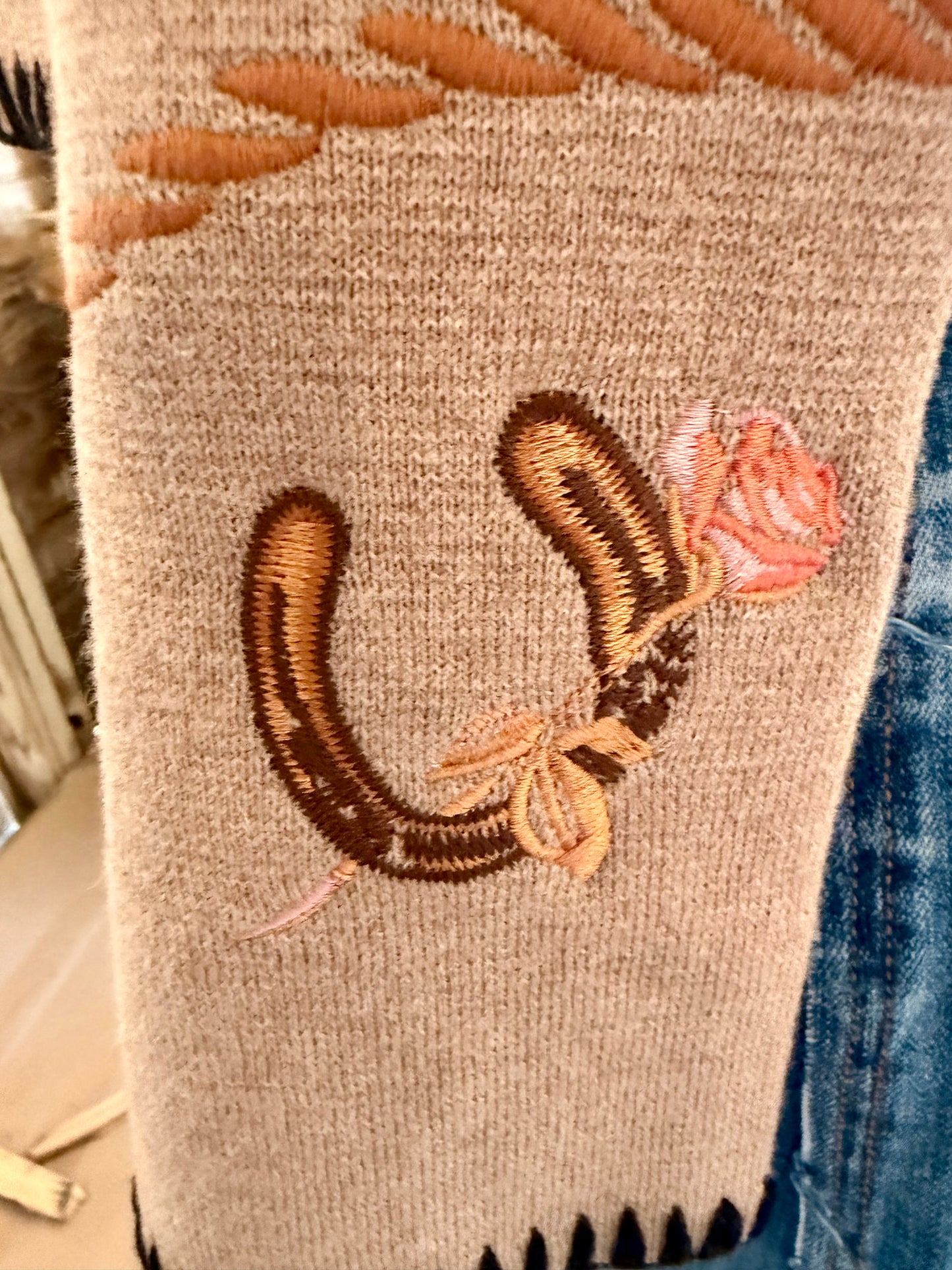Embroidered Bucking Horse Sweater