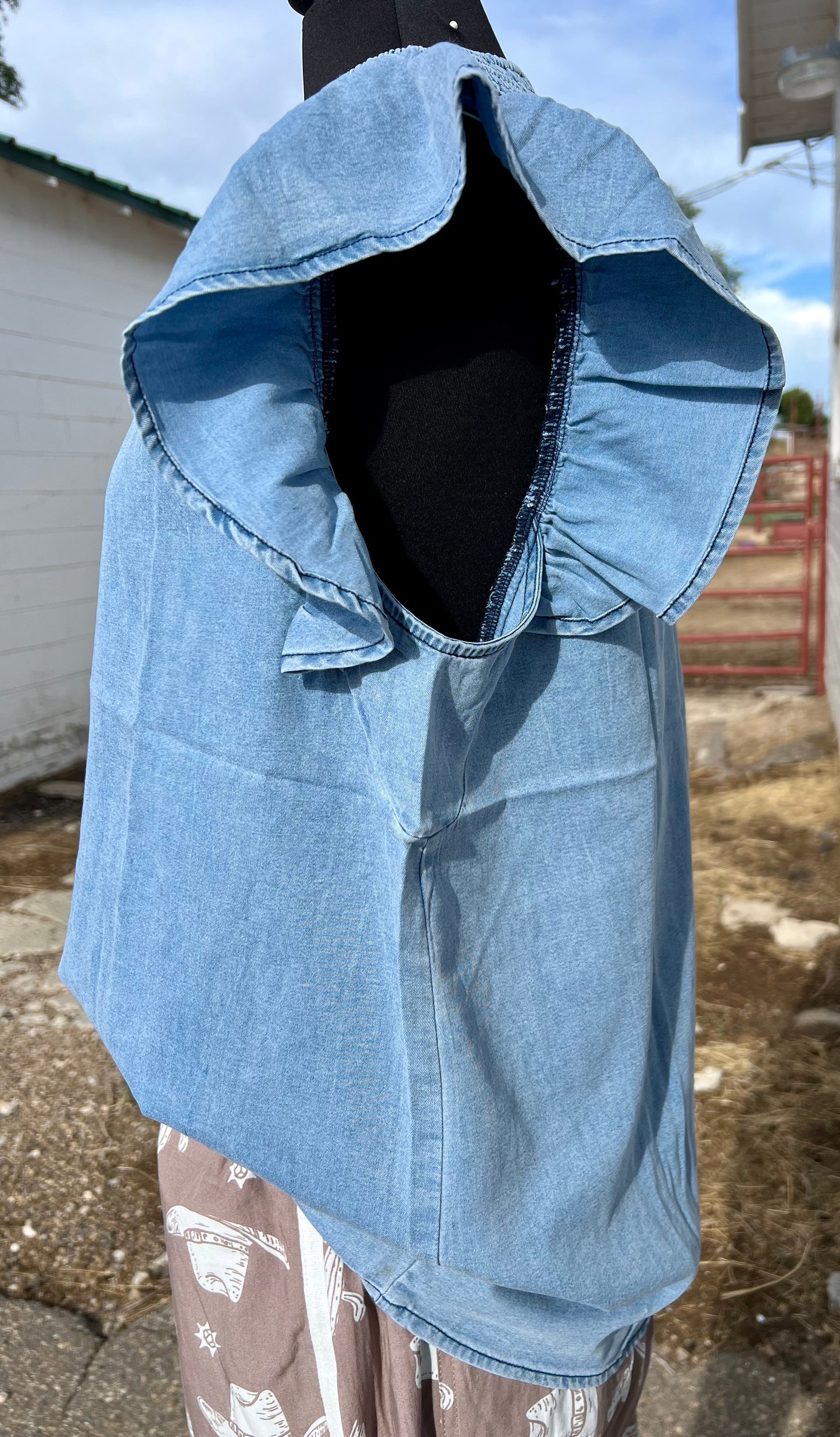 Babydoll Top Denim Light Wash