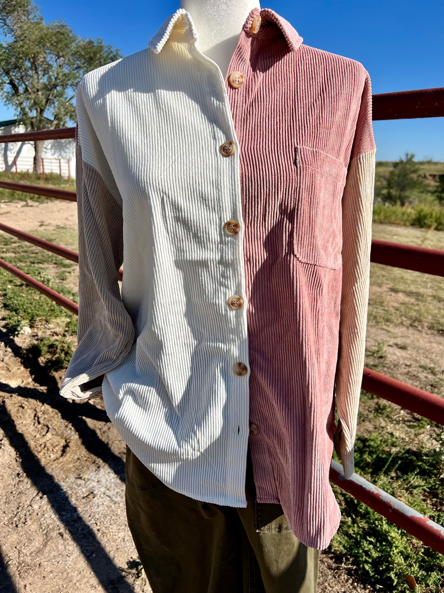 Corduroy Jacket Dusty Pink Multicolored