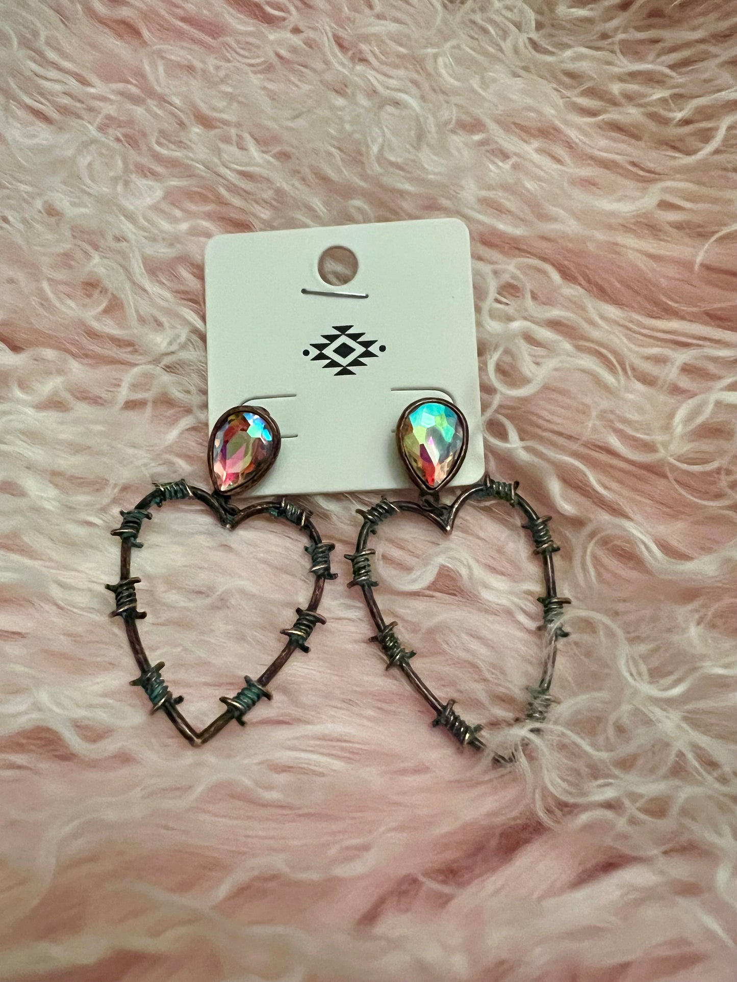 Barbed Wire Heart Earrings