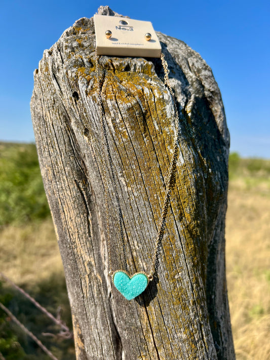 Heart Necklace with Earrings