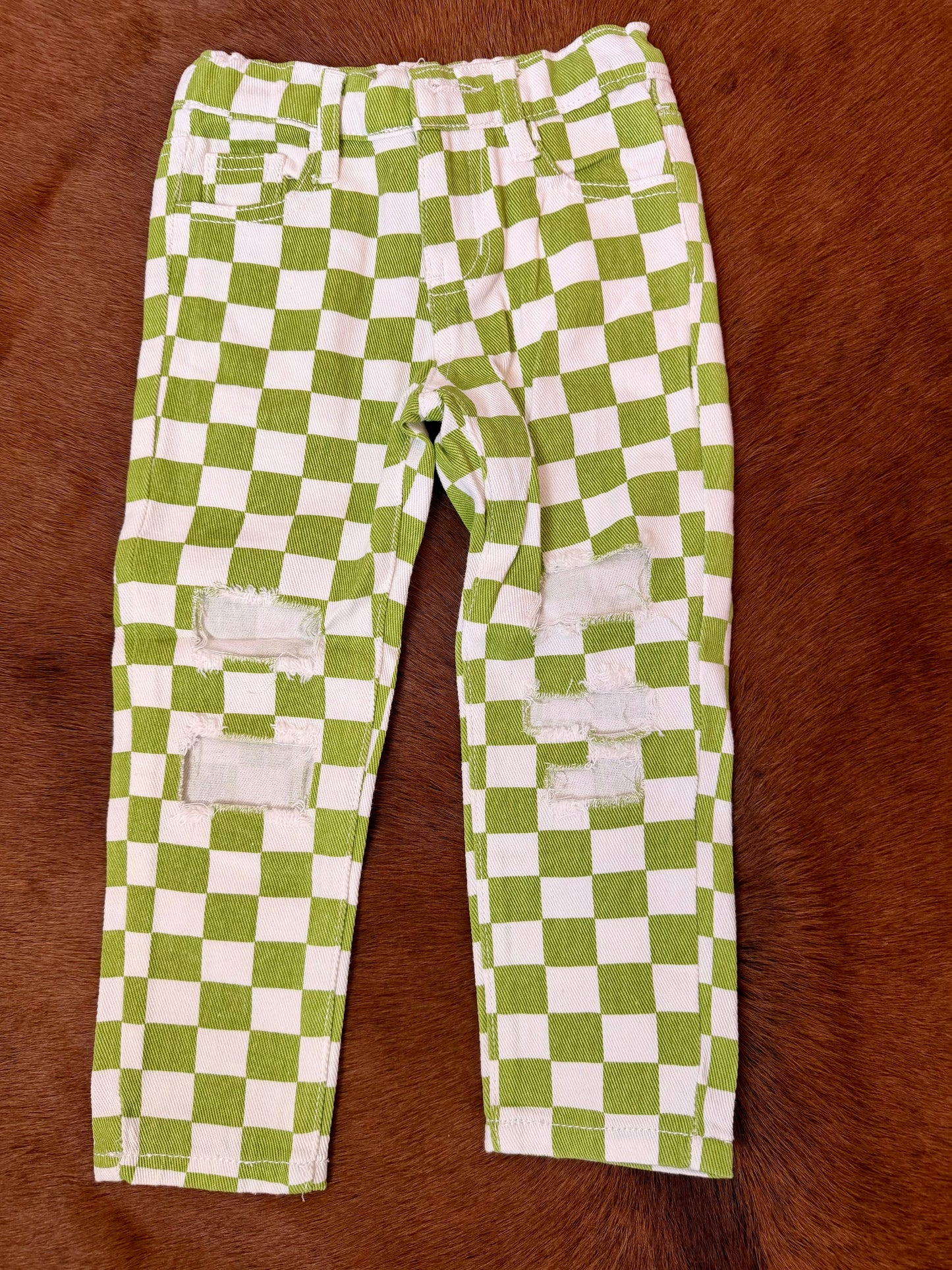 Lime Green Checkered Pants