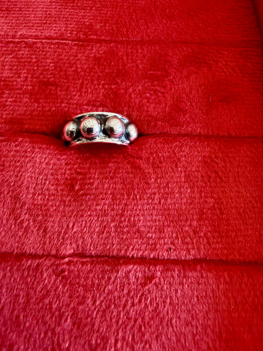 Large Beaded Silver Rings