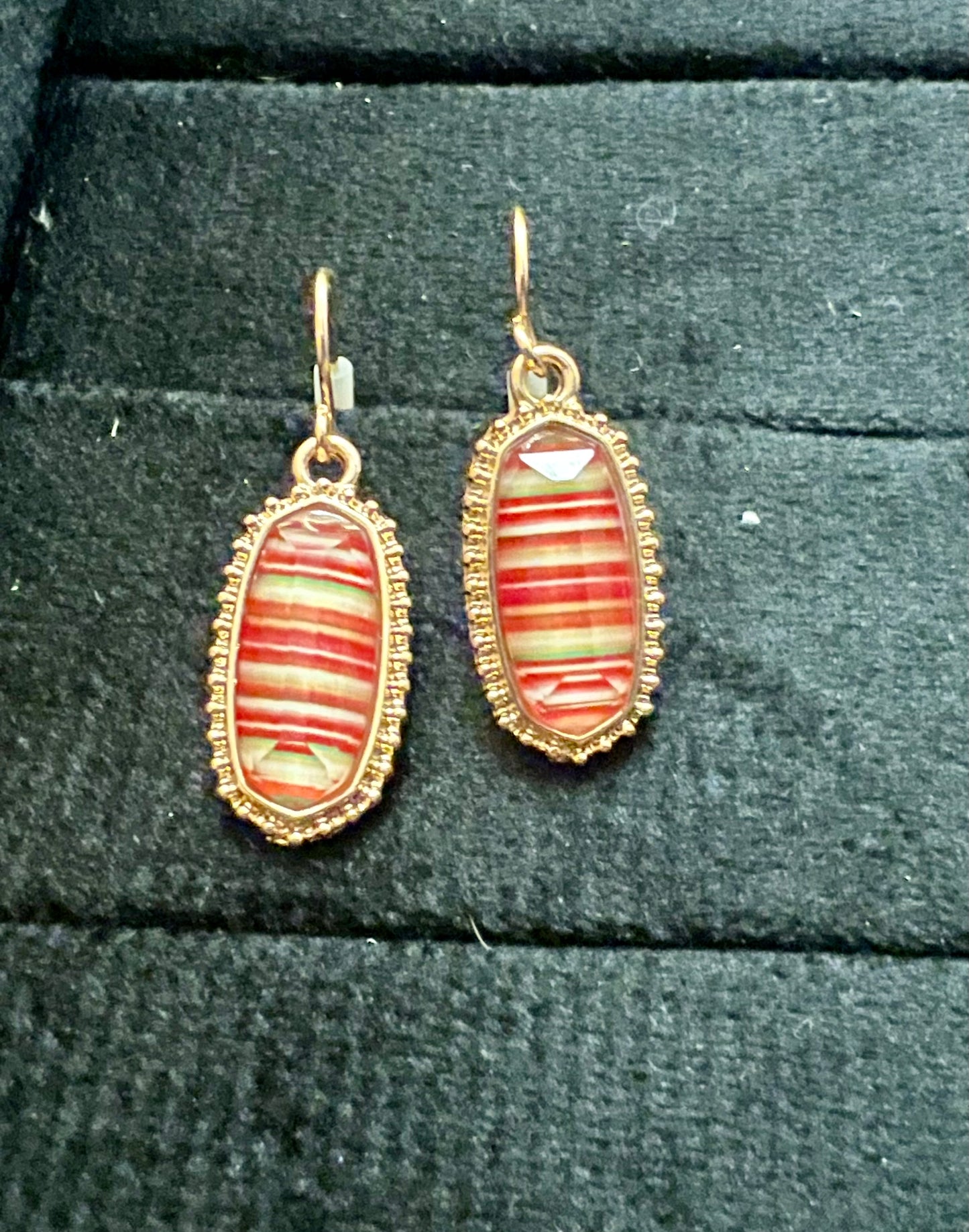 Multi Colored Gold Dangle Earrings
