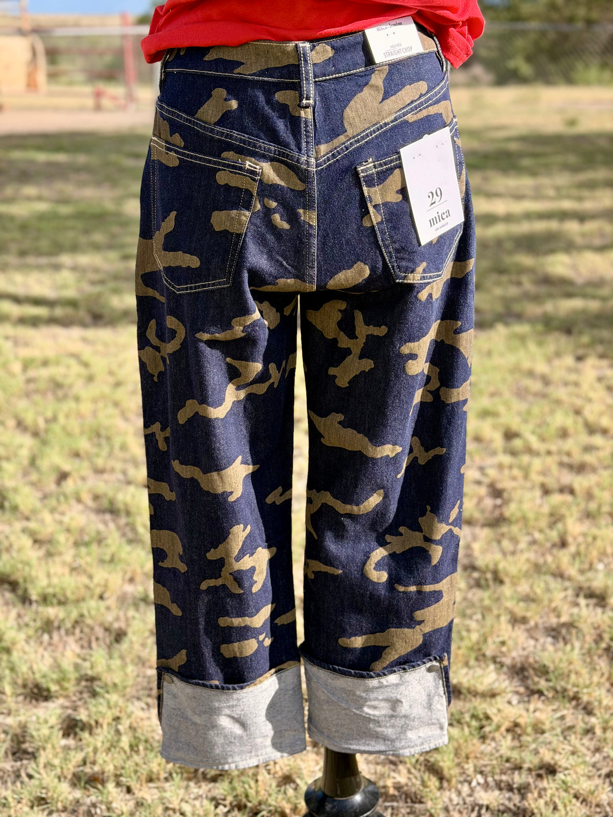 Mica Denim High Rise Camouflage Crop Jeans