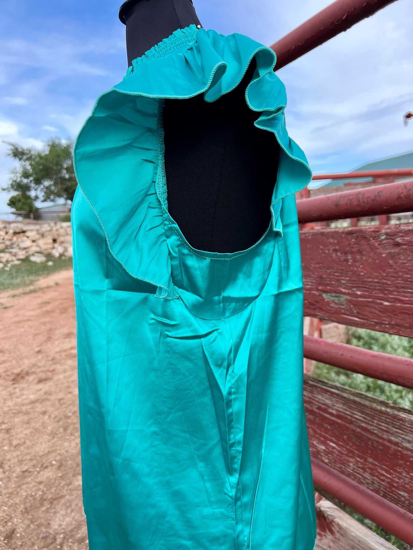 Turquoise Babydoll Top