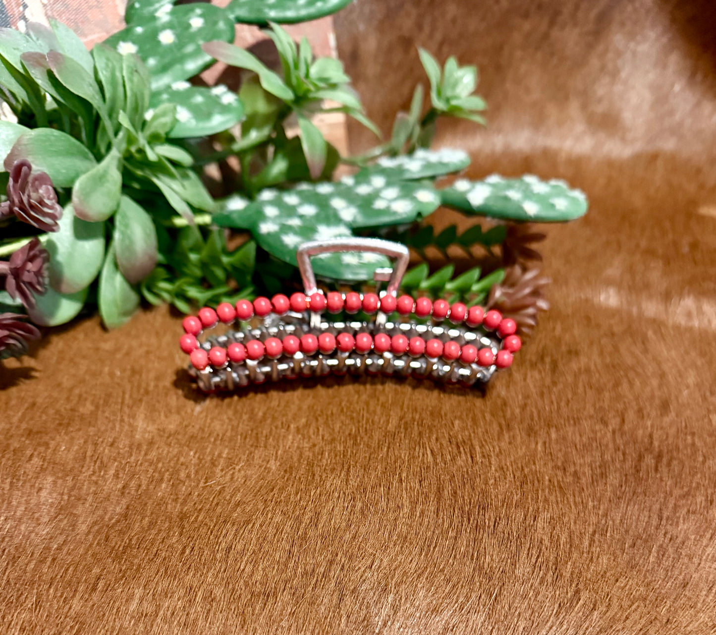 Large Beaded Claw Clips