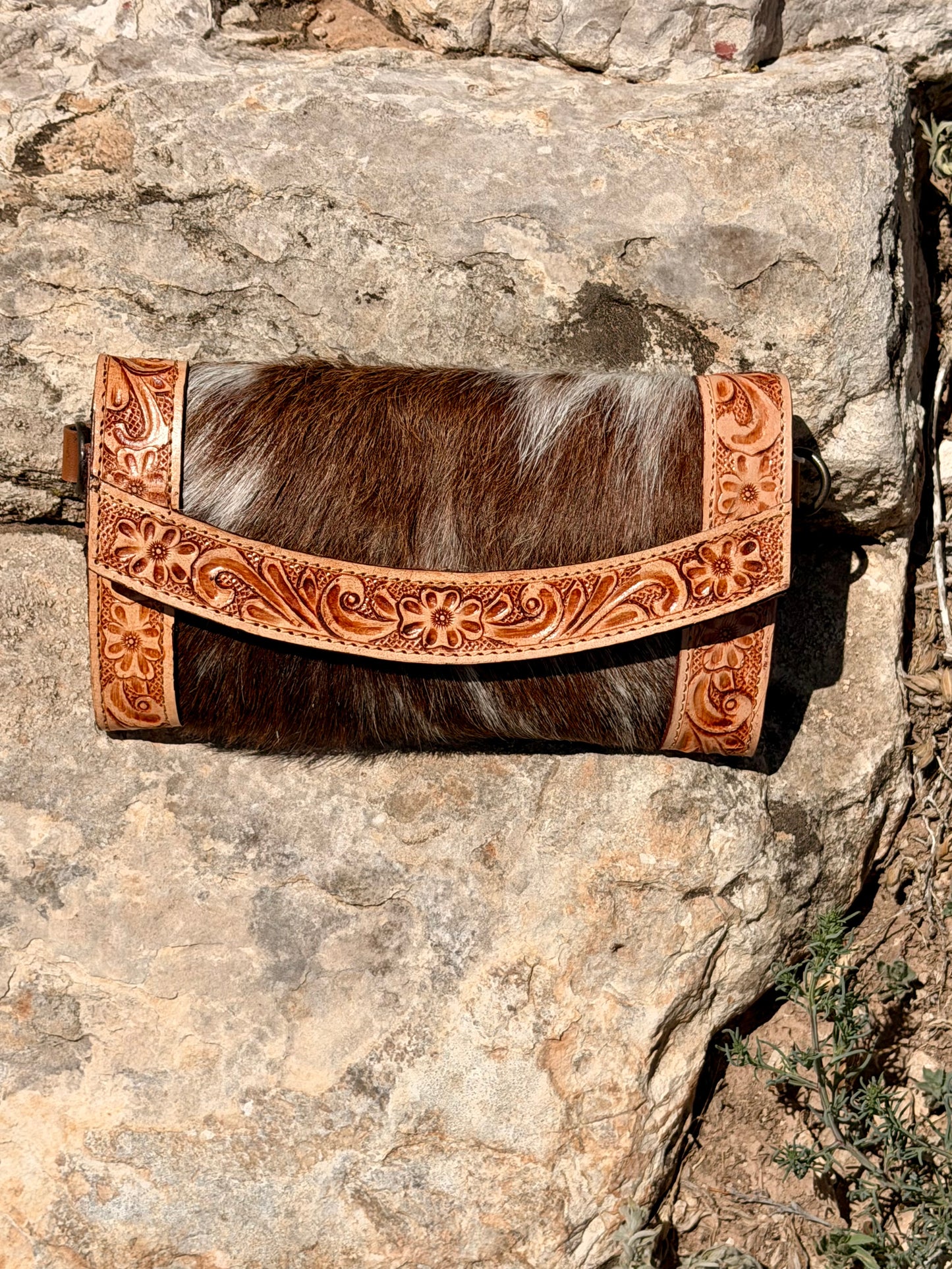Cowhide Clutch with Shoulder Strap