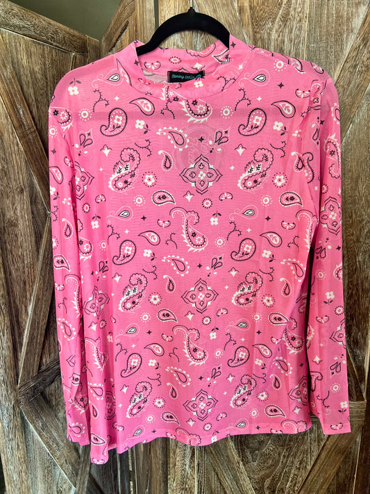 Pink Bandana Mesh Top