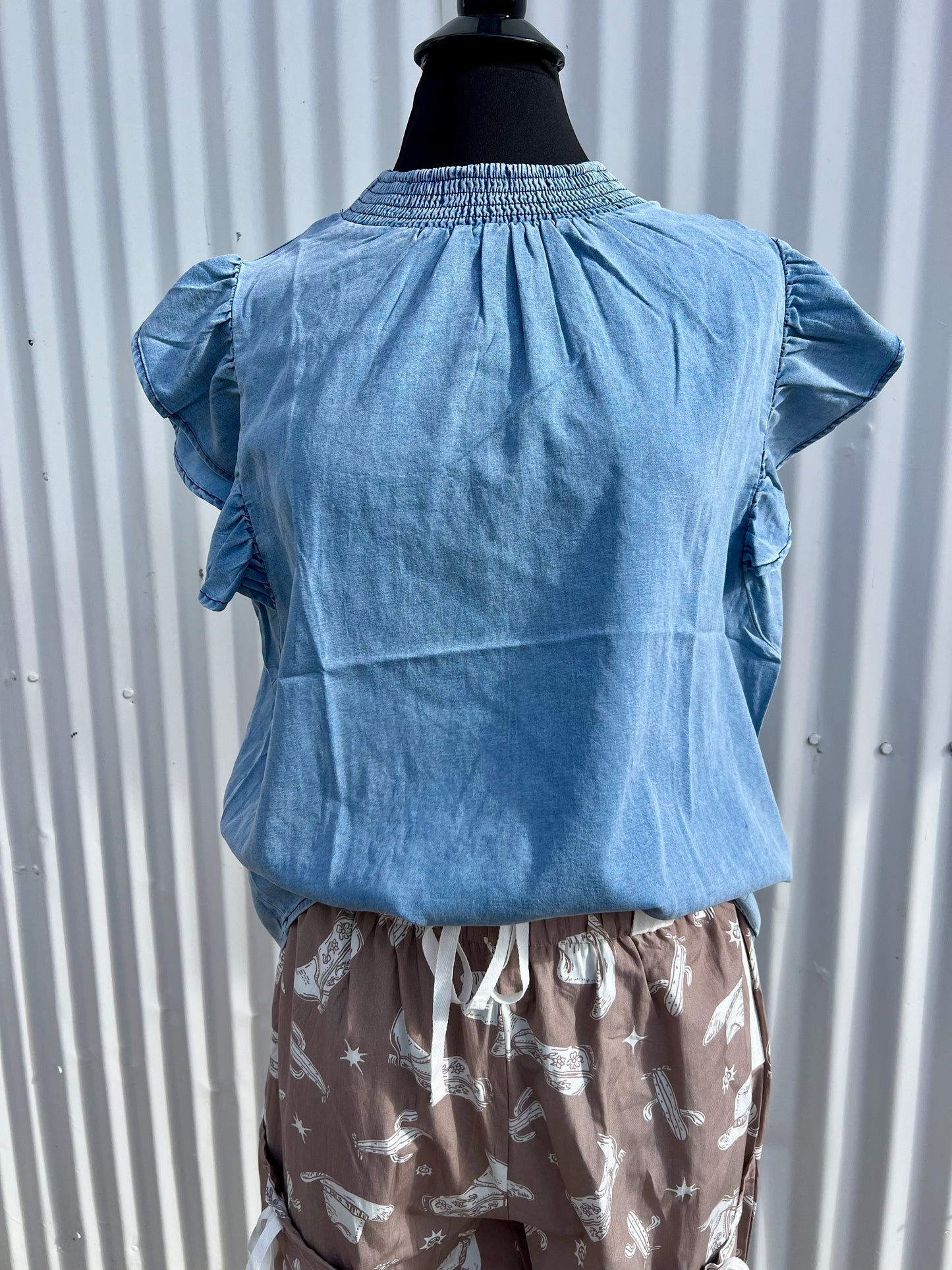Babydoll Top Denim Light Wash