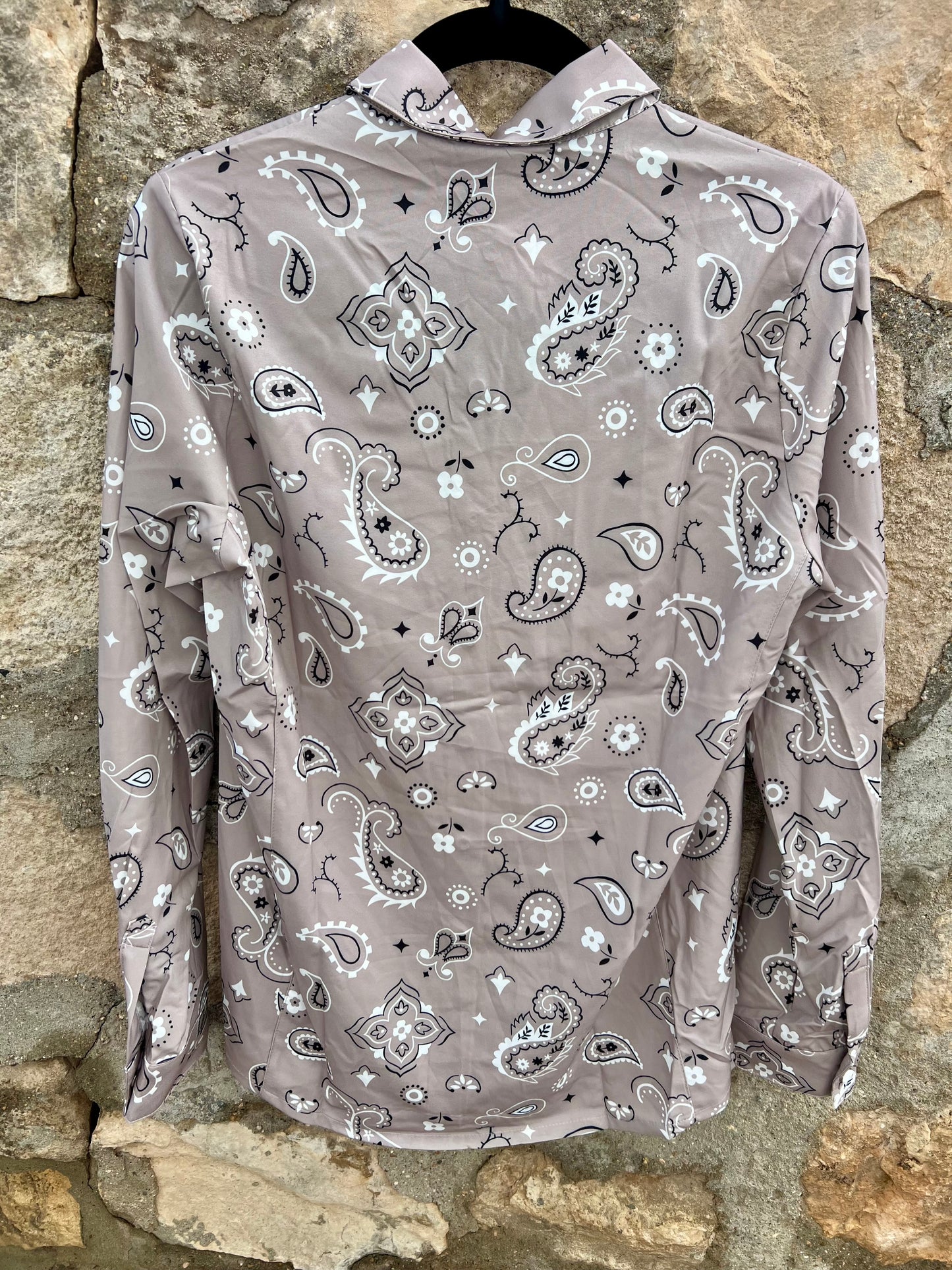 Bandana Print Pearl Snap Shirt