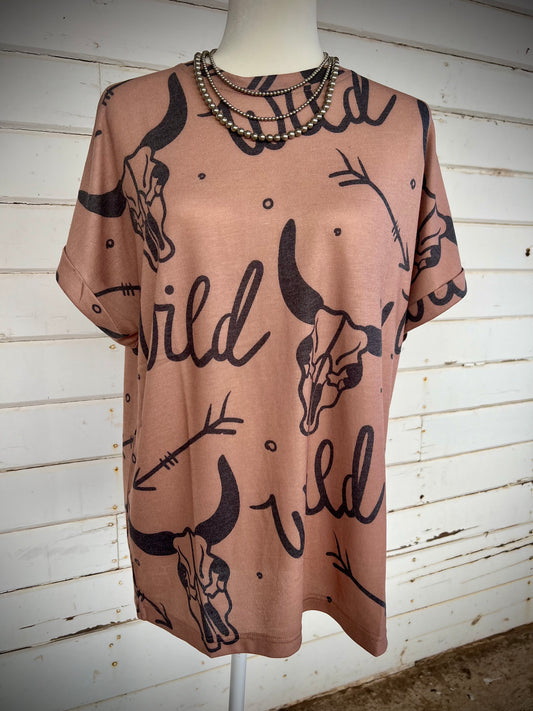 Wild Tee, Brown and Oversided