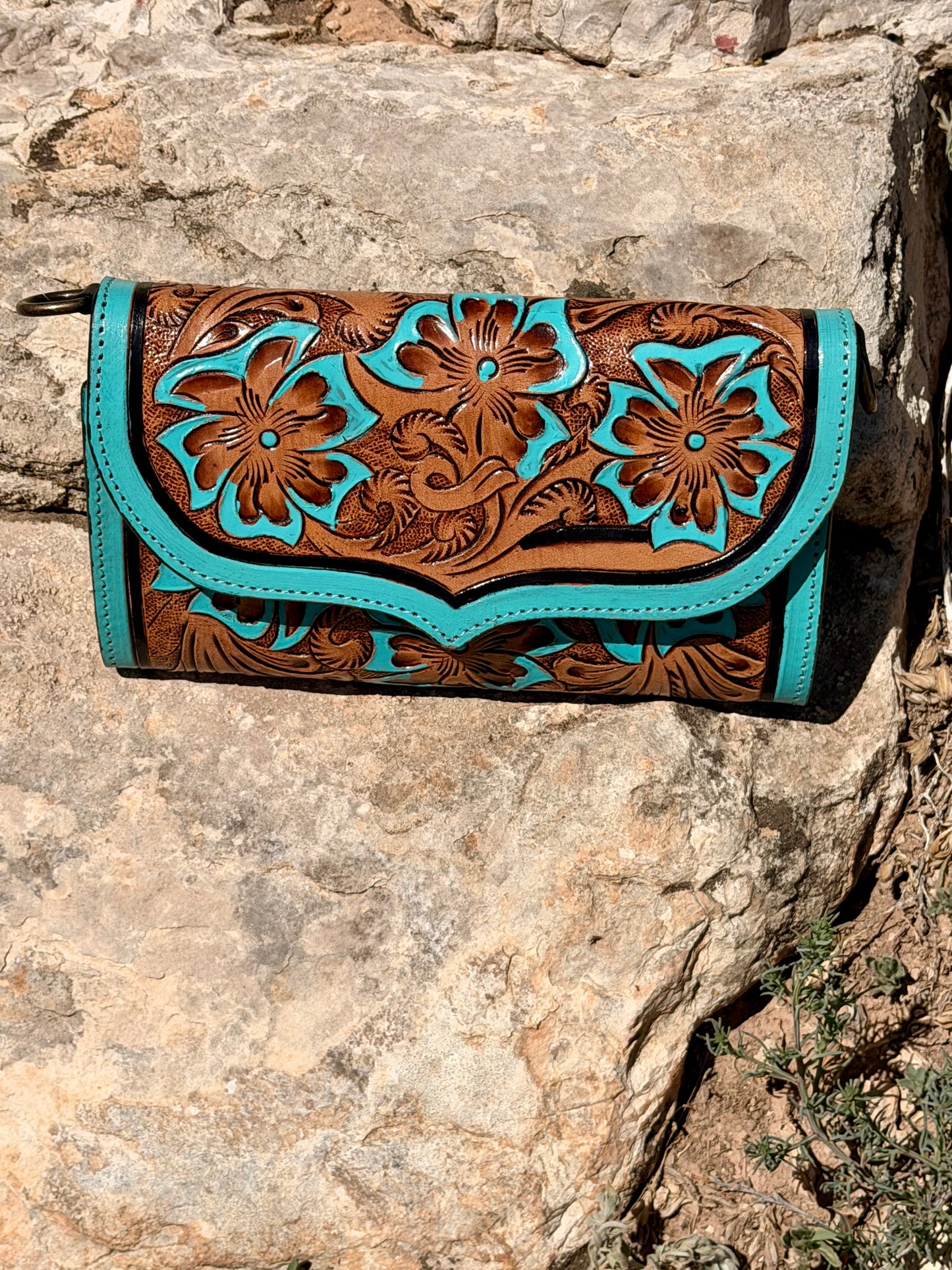 Leather Clutch with Shoulder Strap