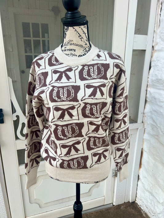 Western Patterned Sweater Plus Size