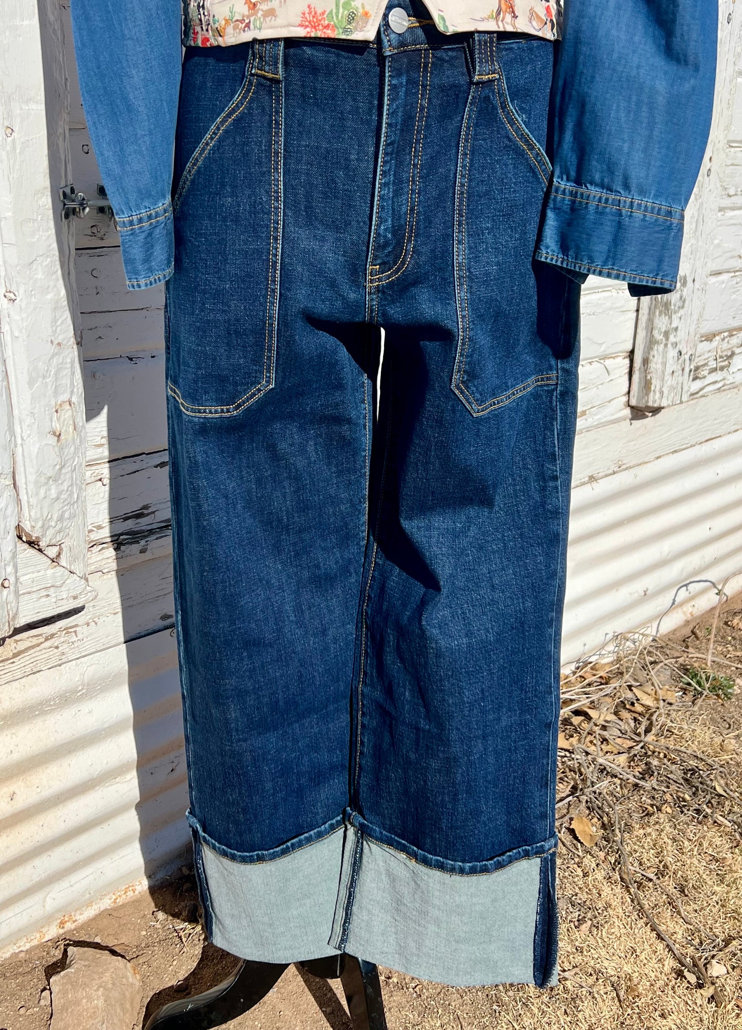 Mica Denim High Rise Cuffed Jeans