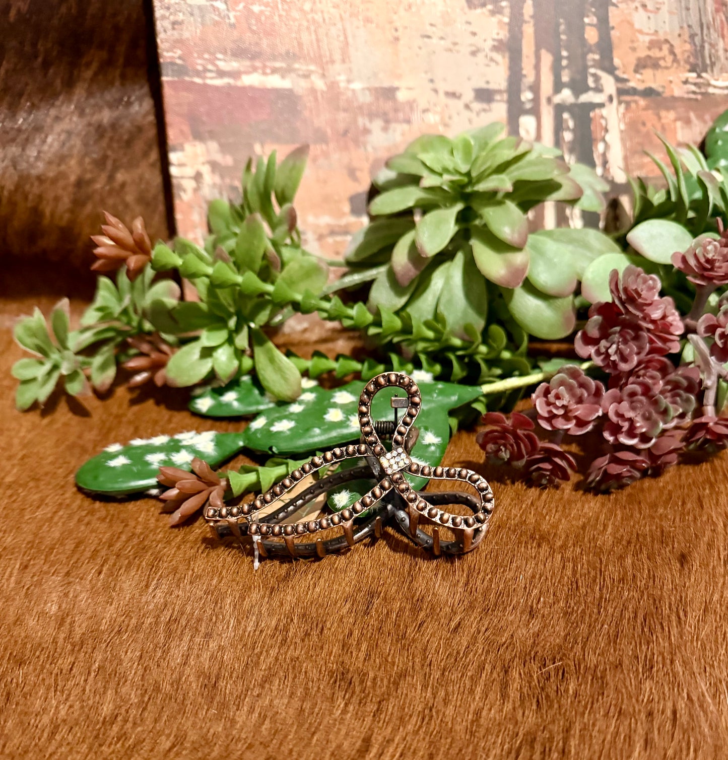 Beaded Bow Claw Clips