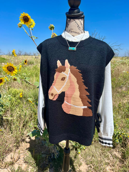 Horse Sleeveless Sweater