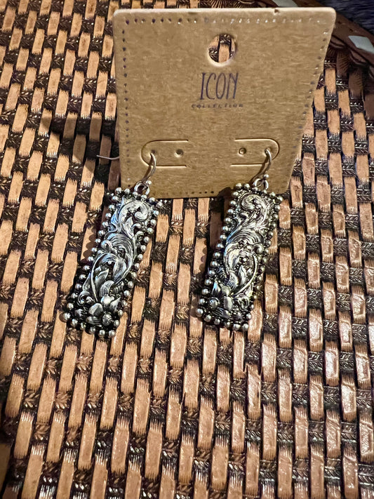 Tooled Dangle Earrings