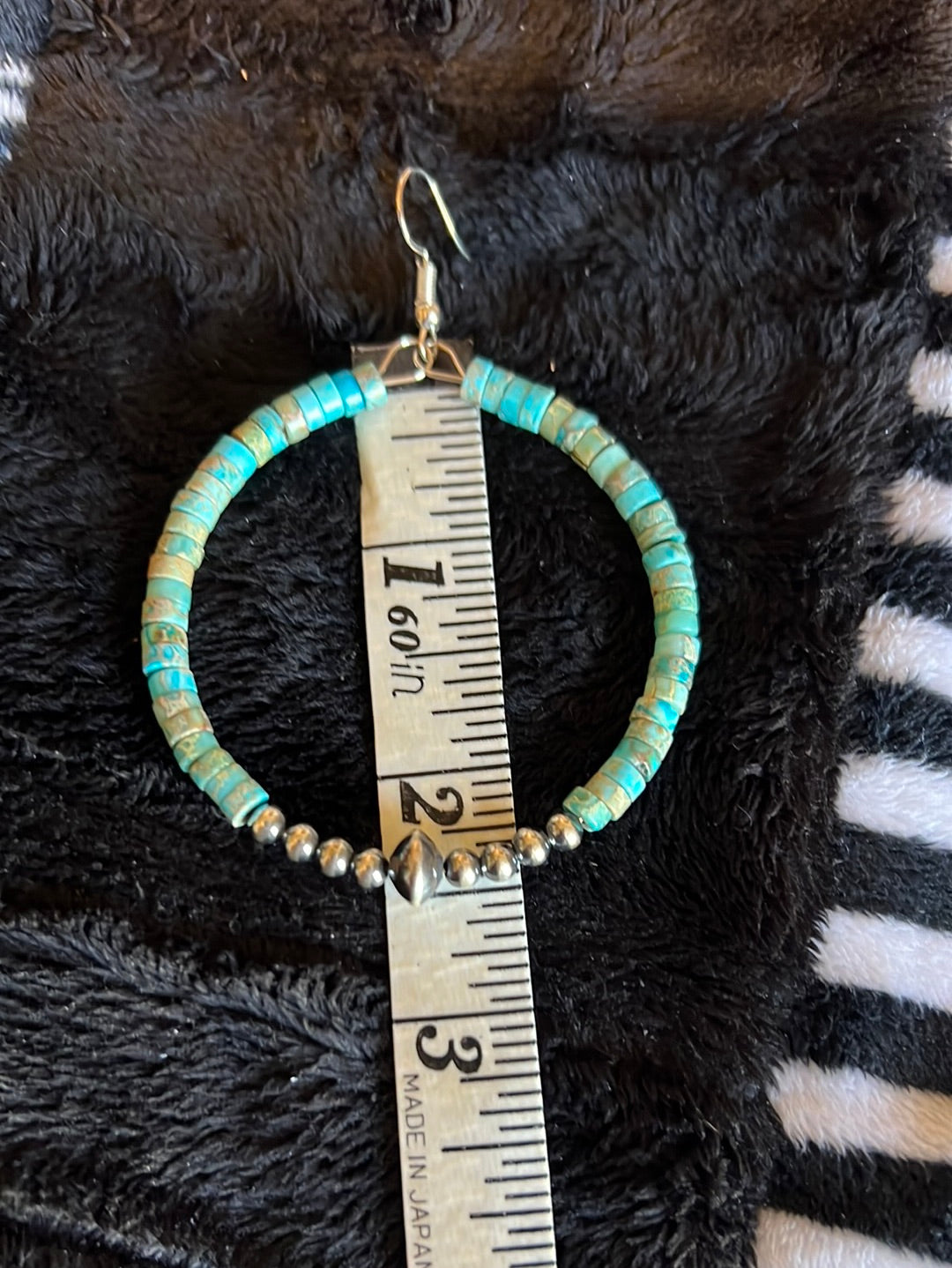 Authentic turquoise & Navajo hoop earrings