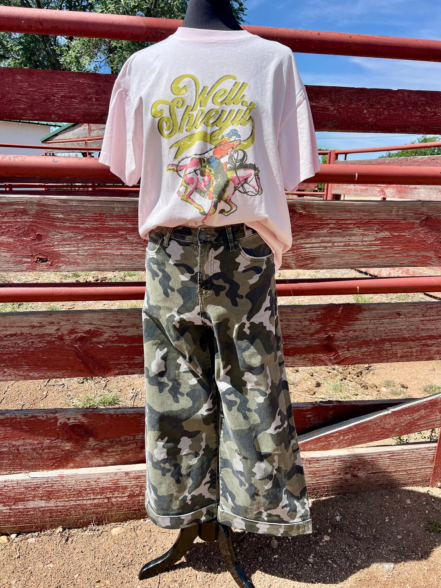 Mica Camouflage High-Rise Wide Leg Jeans