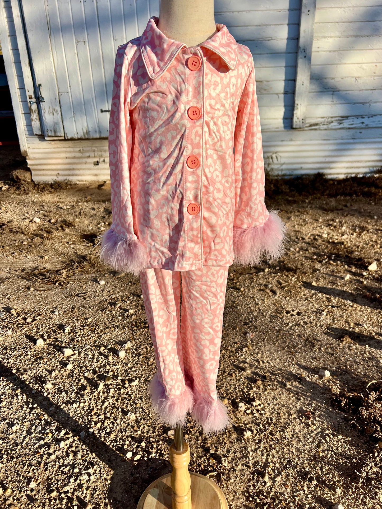 Pink Leopard Print Pajamas