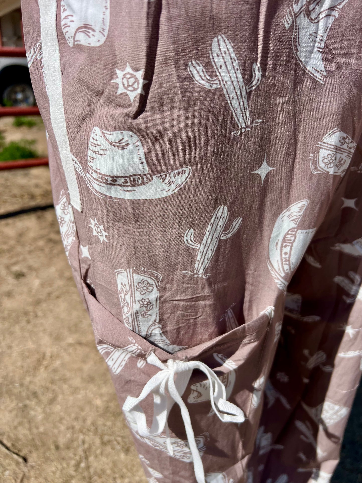 Western Print Khaki Joggers