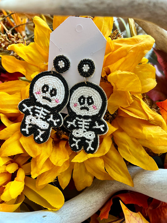 Skeleton Beaded Earrings