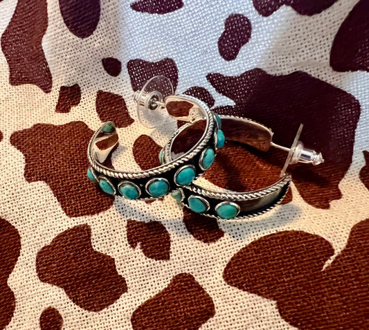 Turquoise Hoop Earrings