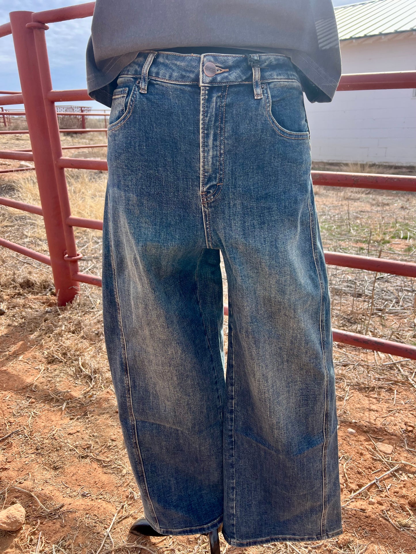 Mica Ankle Wide Leg Super High Dark Wash Jeans