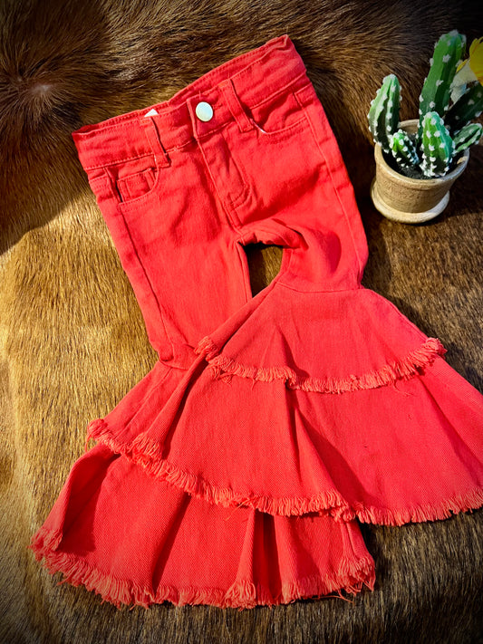 Red Bell Bottom Jeans