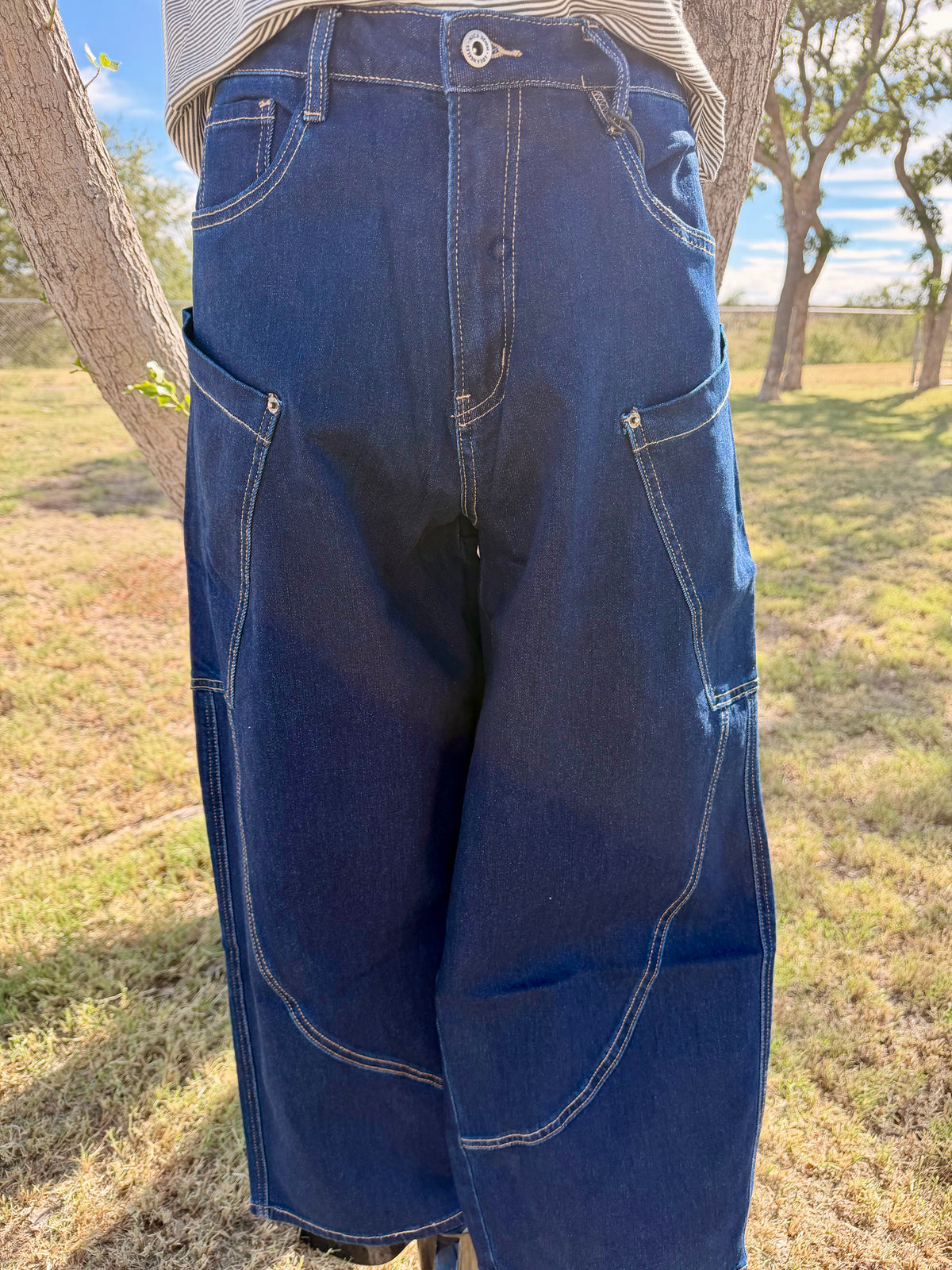 Mica Denim High Rise Cargo Crop Jeans