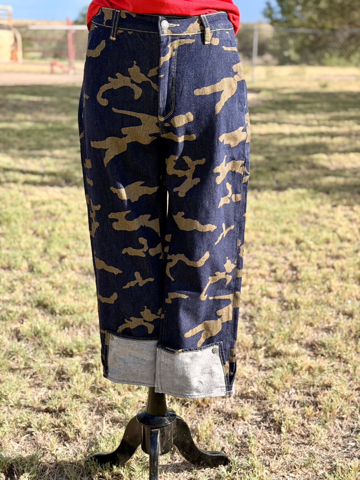 Mica Denim High Rise Camouflage Crop Jeans