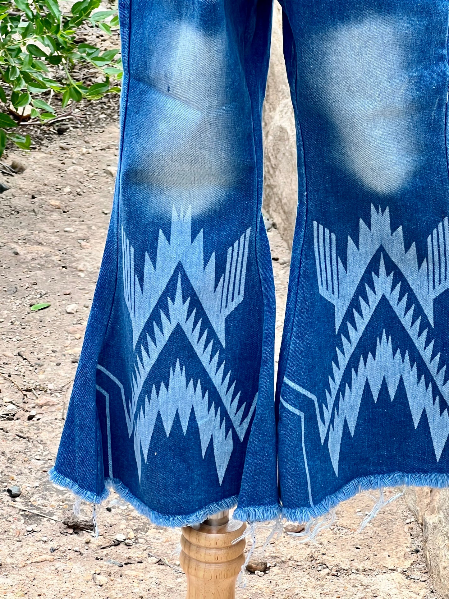 Aztec Flare Jeans with Adjustable Waist