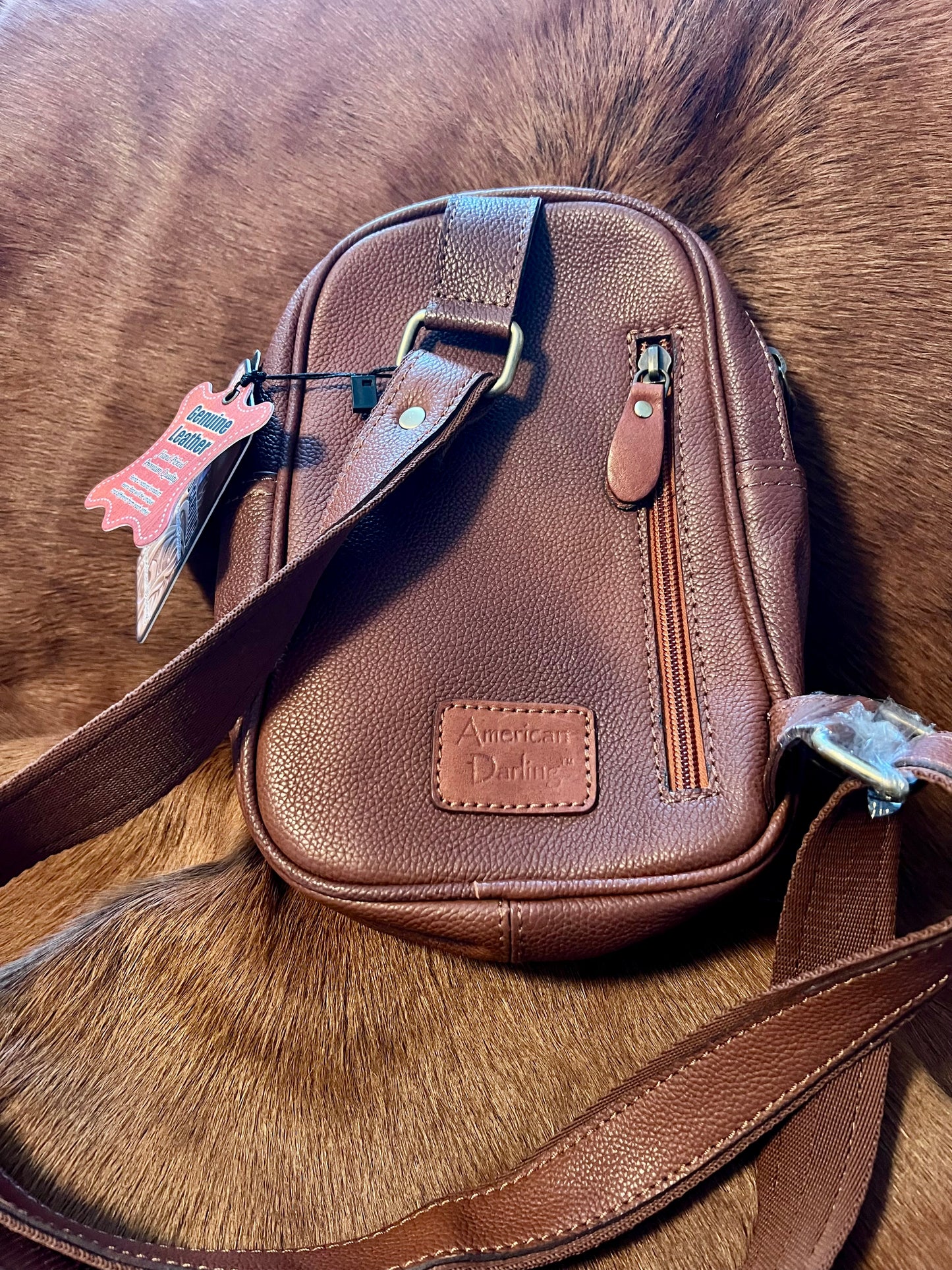 Black & White Cowhide Crossbody American Darling